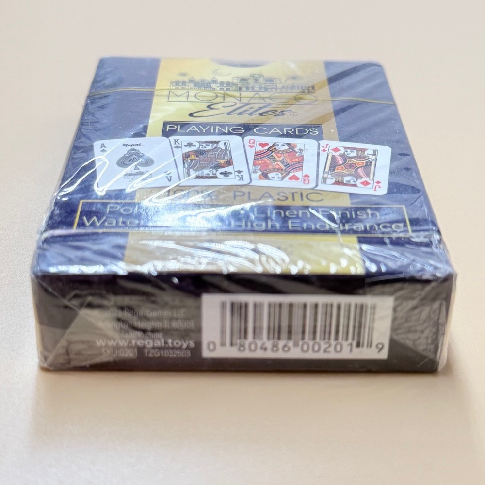 Regal Games Monaco Elites Playing Cards 100% Plastic Waterproof Linen Finish New - Picture 2 of 3